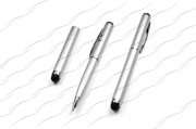 CmaleCITIVE PEN WITH HIGH UV LIGHT and LASER POINTER, silver 