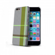 Celly iPhone plastic  back cover, checkered, Green 