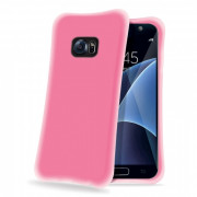 Celly Galaxy S7 impact resistant silicone back cover, pink 