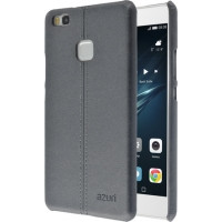 AZURI Back Cover, stitched leather case -Gray-Huawei P9 Lite Mobile