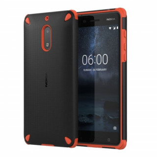 Nokia impact resistant plastic  back cover, (Black-Orange) Mobile