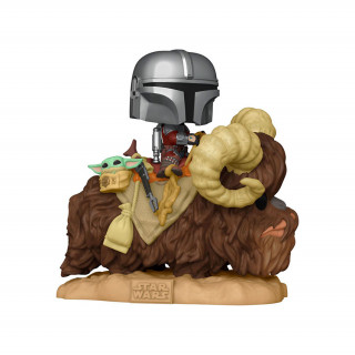 Funko Pop! #416 Deluxe: Mandalorian- Mando on Bantha w/ Child Merch