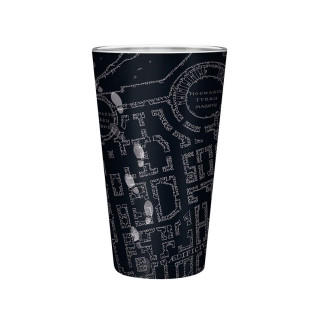 HARRY POTTER - XXL glass cup - 400 ml - Map of scrolls - Matt Merch