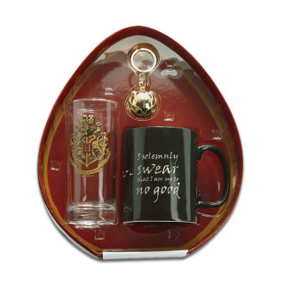 HARRY POTTER - Pck Glass + Keychain 3D + Mug HC "Hogwarts" EXCLUSIVE Merch