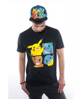 Pokemon - Kanto Starters T-shirt (black) M Merch