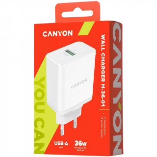 Canyon CNE-CHA36W01 nabíjačka na PDA a mobilné telefóny Univerzálne Biela AC Rýchle nabíjanie Vnútorný PC