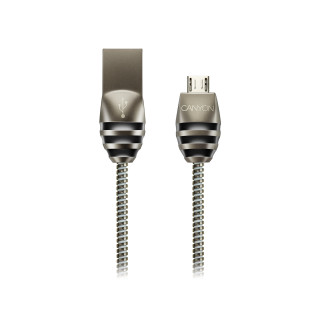 Canyon CNS-USBM5DG USB kábel 1 m USB 2.0 USB A Micro-USB A Čierna, Šedá PC