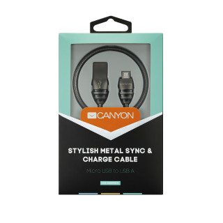 Canyon CNS-USBM5DG USB kábel 1 m USB 2.0 USB A Micro-USB A Čierna, Šedá PC