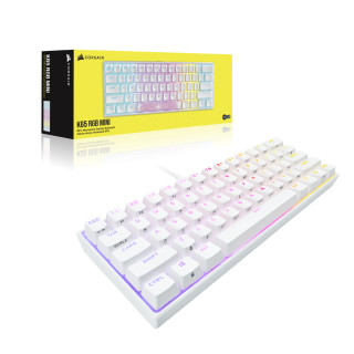 Corsair K65 RGB MINI klávesnica USB QWERTY Anglický Biela PC