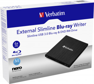 Verbatim External Slimline optická mechanika Blu-Ray RW Čierna PC