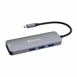 Verbatim CMH-08 USB Typ-C 5000 Mbit/s Strieborná PC