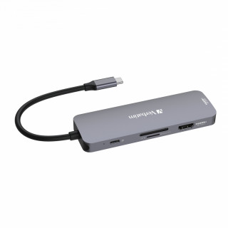 Verbatim CMH-08 USB Typ-C 5000 Mbit/s Strieborná PC