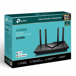 TP-Link Archer AX55 bezdrôtový smerovač Gigabit Ethernet Dvojpásmový (2,4 ghz/5 ghz) Čierna PC