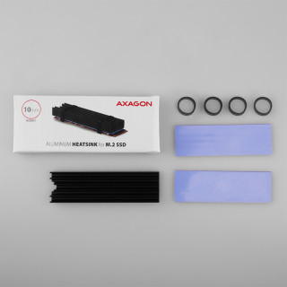 Axagon CLR-M2L10 systém chladenia počítačov Disk SSD Chladič / radiátor Čierna PC