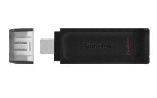 Kingston Technology DataTraveler 70 USB kľúč 64 GB USB Typ-C 3.2 Gen 1 (3.1 Gen 1) Čierna PC