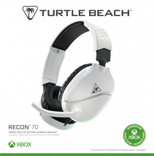 Turtle Beach Recon 70 Slúchadlá s mikrofónom - Biela PC