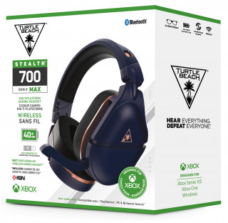 Turtle Beach Stealth 700 Gen 2 Max Slúchadlá s mikrofónom Bezdrôtový Pres hlavu Hranie Bluetooth Zlato, Námorná PC