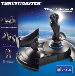 Thrustmaster T.Flight Hotas 4 Čierna, Modrá USB 2.0 Joystick Digitálny PC, PlayStation 4 PC