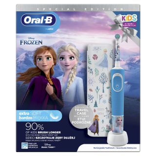 Oral-B D100 Vitality Elektrická zubná kefka pre deti  - Frozen II + Cestovné puzdro Home