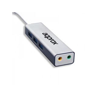 APPROX USB HUB - 5.1 USB sound card + 3 pcs USB3.0 port (3.5mm Audio Jack (output), Microphone (input)) Home