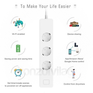 Woox Smart Home Smart Distributor - R4056 (3*110-240V AC, 2x USB, overcurrent sensor, overvoltage protection) Home