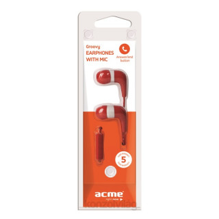 Acme HE15R Groovy Red microphone earphone Mobile