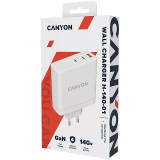 Canyon Power adapter H-140-01 GaN PD 140W QC 3.0 30W - Biela PC