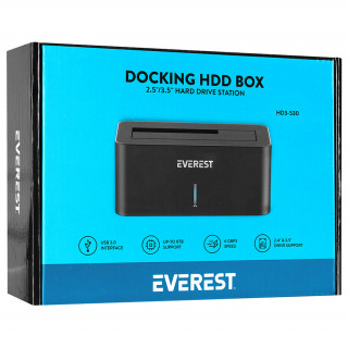 Everest HDD Docking Station – HD3-530 (2,5"/3,5" HDD USB-A 3.0, Max.: 8TB, šedá) PC