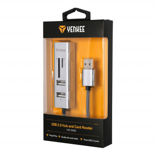 YENKEE YHC 101SR USB 2.0 hub a čítačka kariet PC