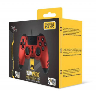 Steelplay – Slim Pack – káblový ovládač – červená (JVAMUL00151) PS4