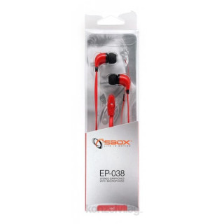 Sbox EP-038R Red microphone earphone Mobile