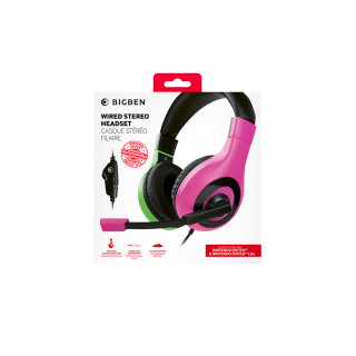 Nacon Stereo Gaming Headset for Switch Pink & Green Switch