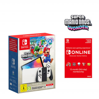 Nintendo Switch (model OLED) + Super Mario Bros Wonder + 12 mesiacov Nintendo Switch online Switch