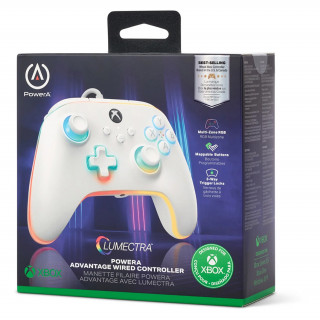 PowerA Advantage Lumectra Káblový ovládač  – biela Xbox Series