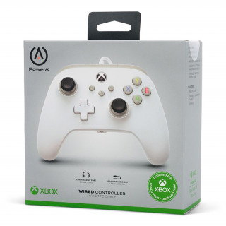 PowerA USB Xbox Káblový ovládač  – biely Xbox Series